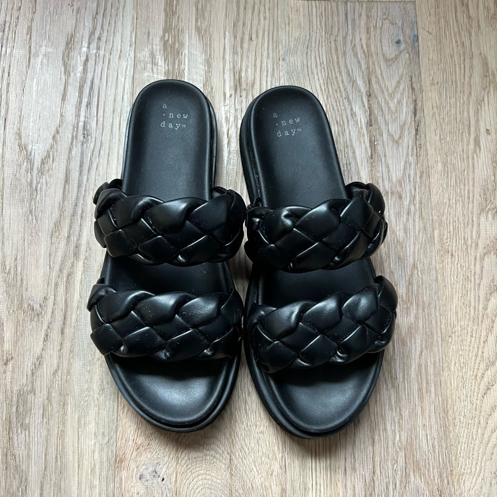 A new day black braid sandals